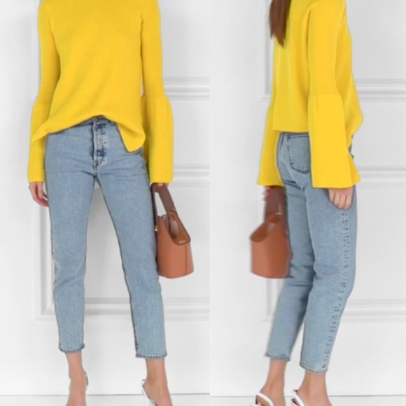 Stella McCartney 100% Virgin Wool Yellow Sweater, Size 36 - Picture 6 of 9